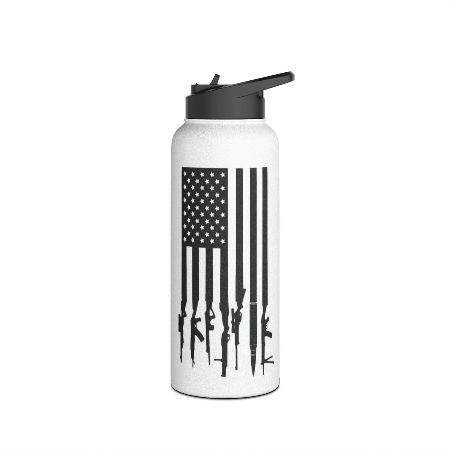 Gun Flag - Stainless Steel Water Bottle, Standard Lid