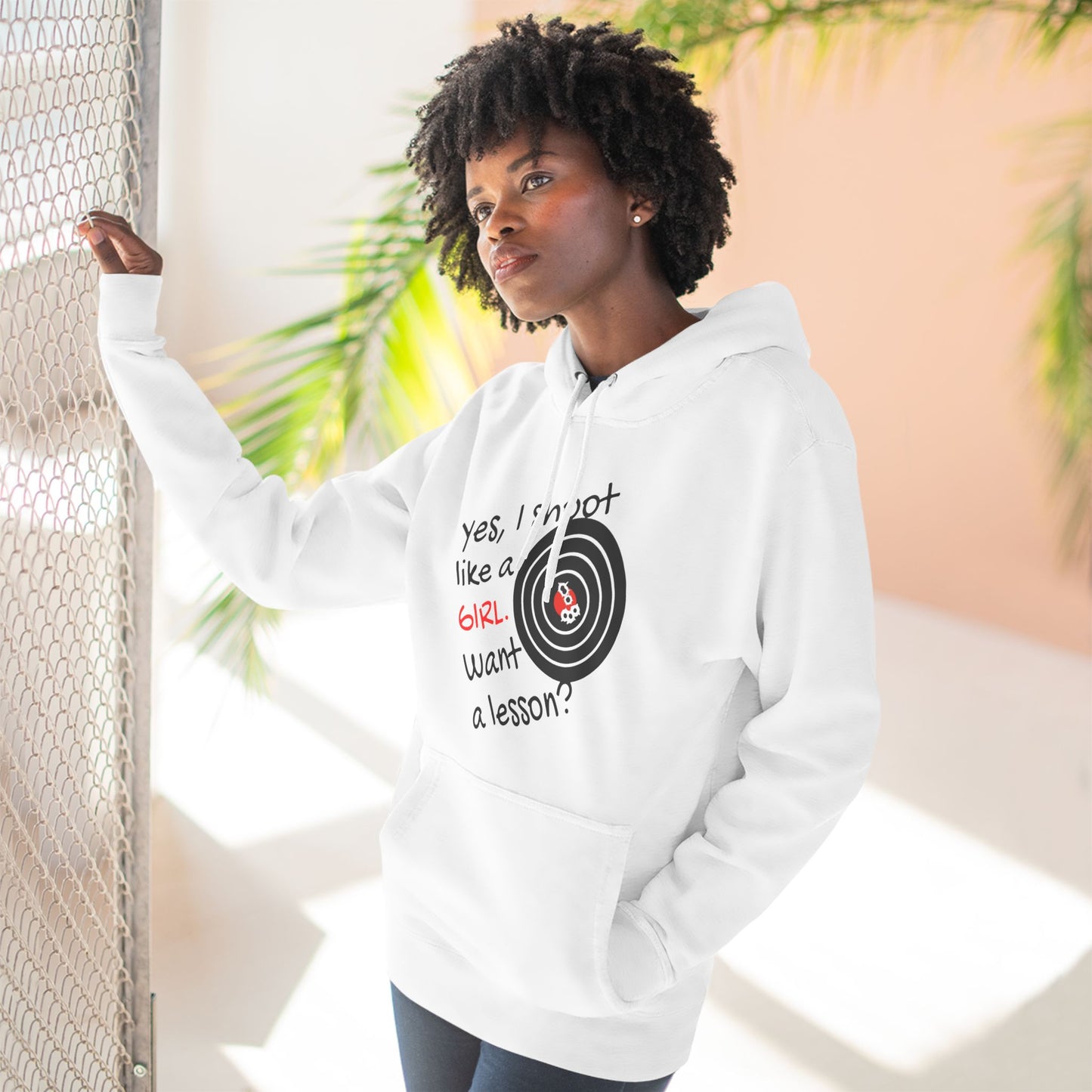 Shoot Like A Girl - Three-Panel Fleece Hoodie