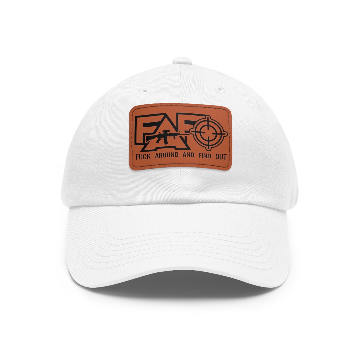 FAFO -Hat with Leather Patch (Rectangle)