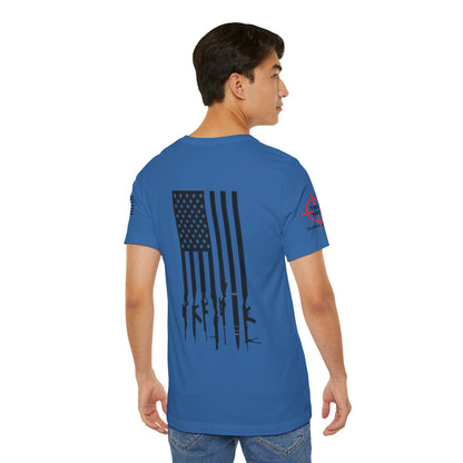 Gun Flag Back - Unisex Jersey Short Sleeve Tee