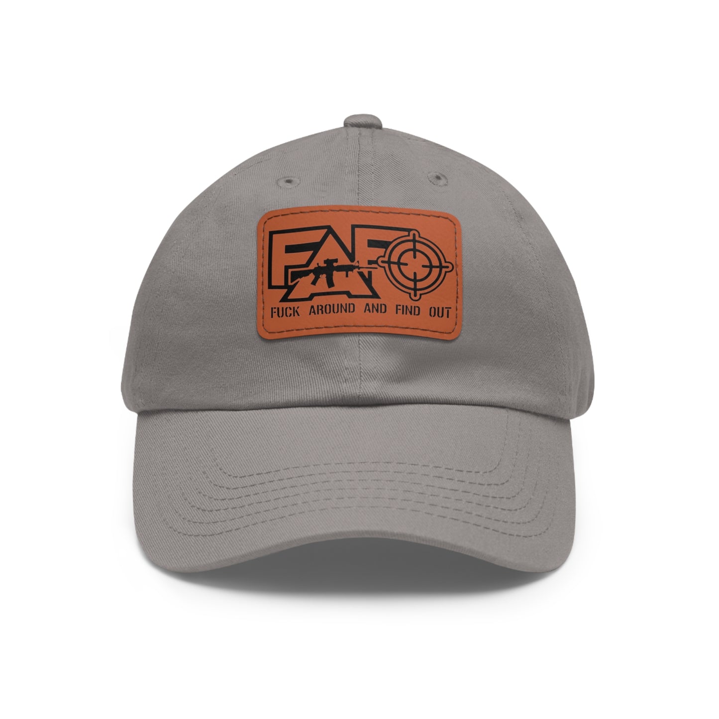 FAFO -Hat with Leather Patch (Rectangle)