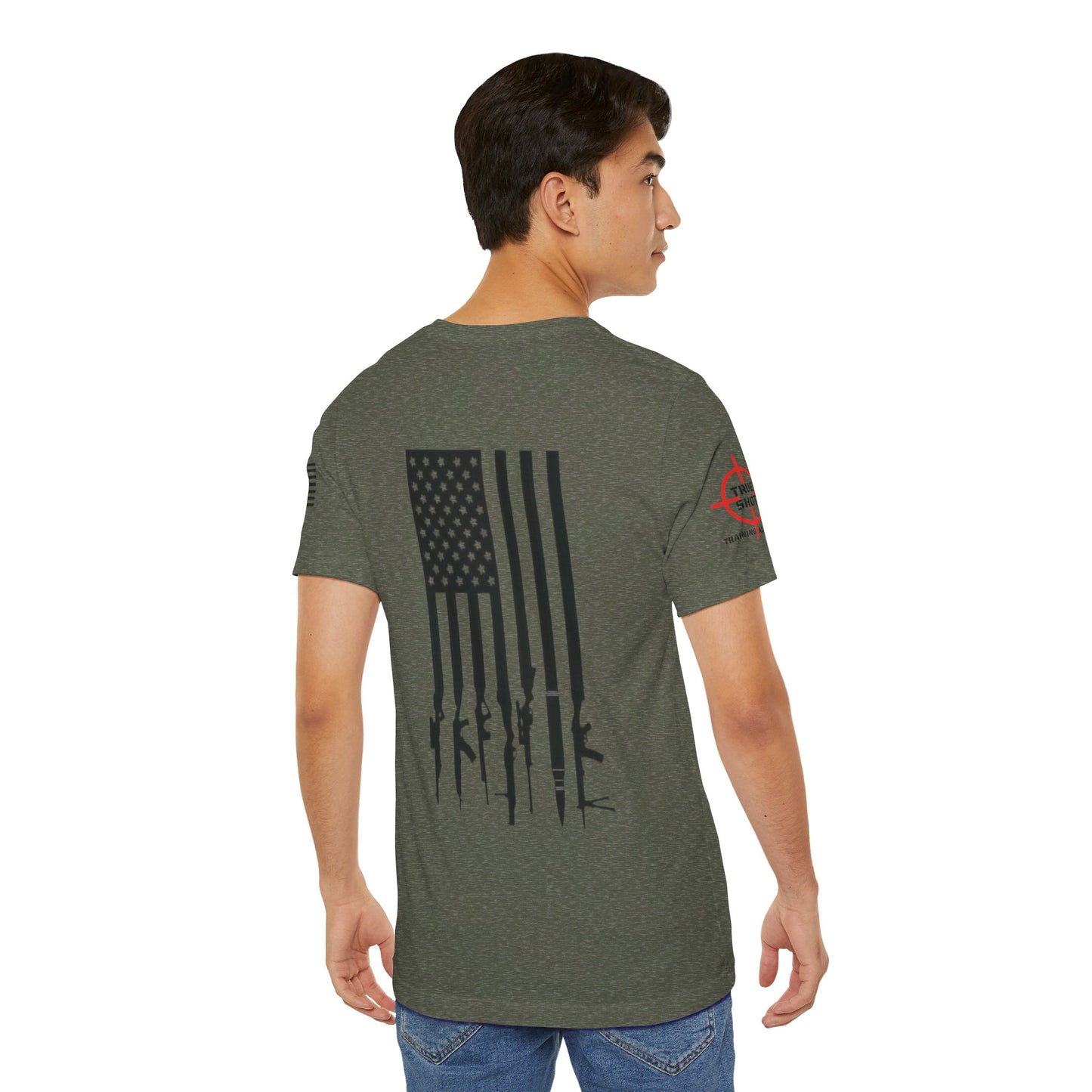 Gun Flag Back - Unisex Jersey Short Sleeve Tee