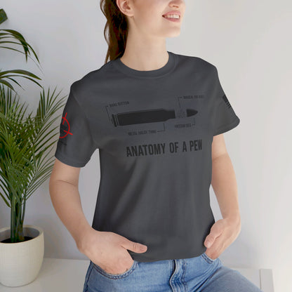 Anatomy Of W PEW (Rifle) - Unisex Jersey Short Sleeve Tee