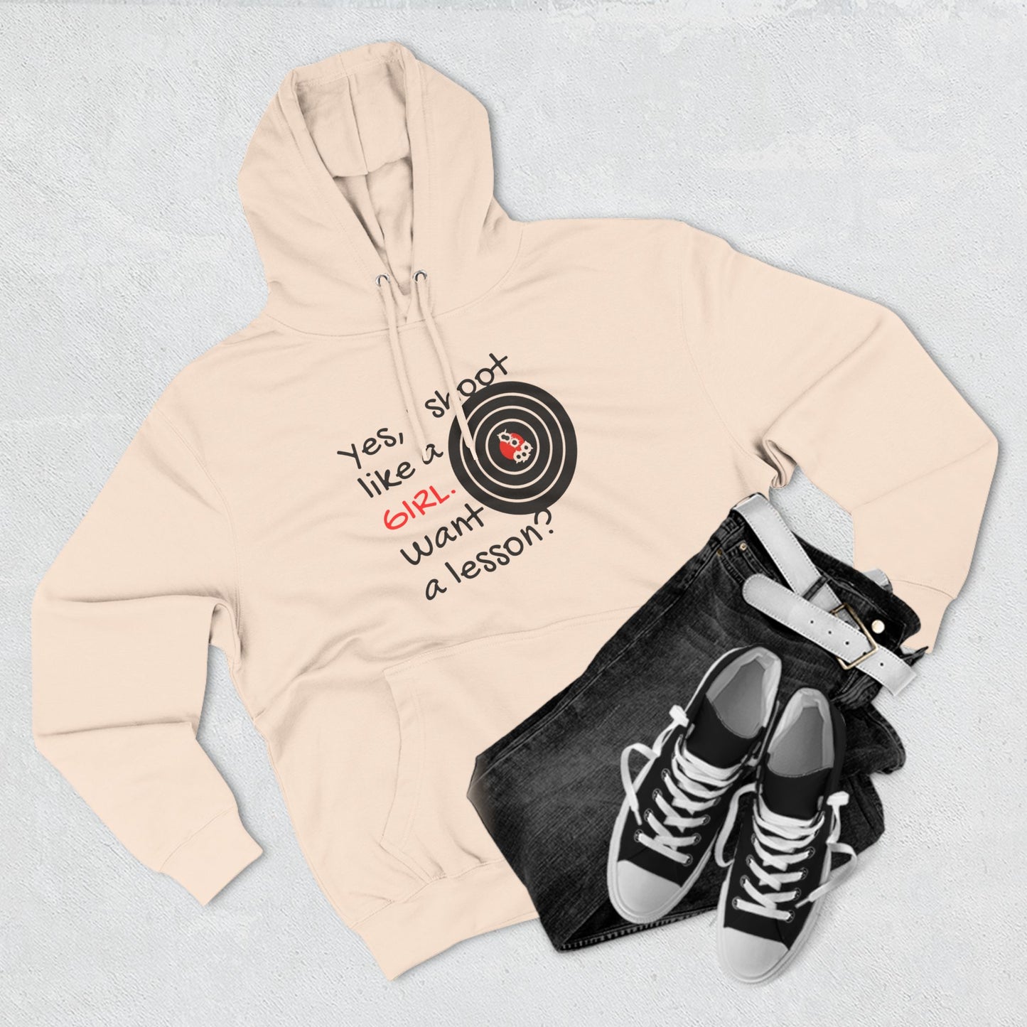 Shoot Like A Girl - Three-Panel Fleece Hoodie