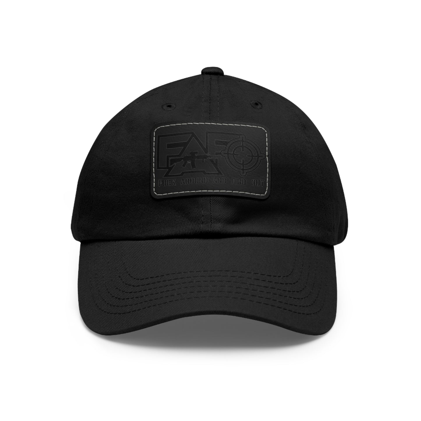 FAFO -Hat with Leather Patch (Rectangle)