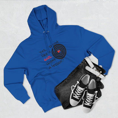 Shoot Like A Girl - Three-Panel Fleece Hoodie