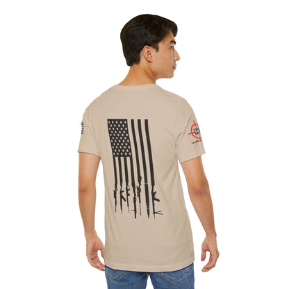 Gun Flag Back - Unisex Jersey Short Sleeve Tee