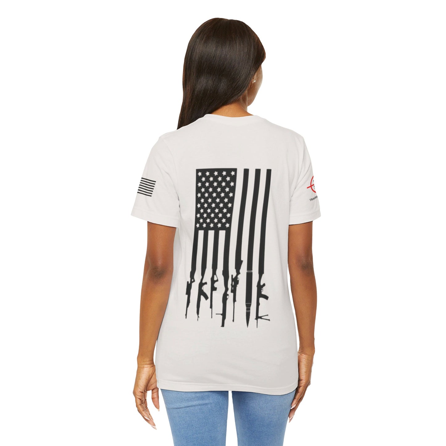 Gun Flag Back - Unisex Jersey Short Sleeve Tee