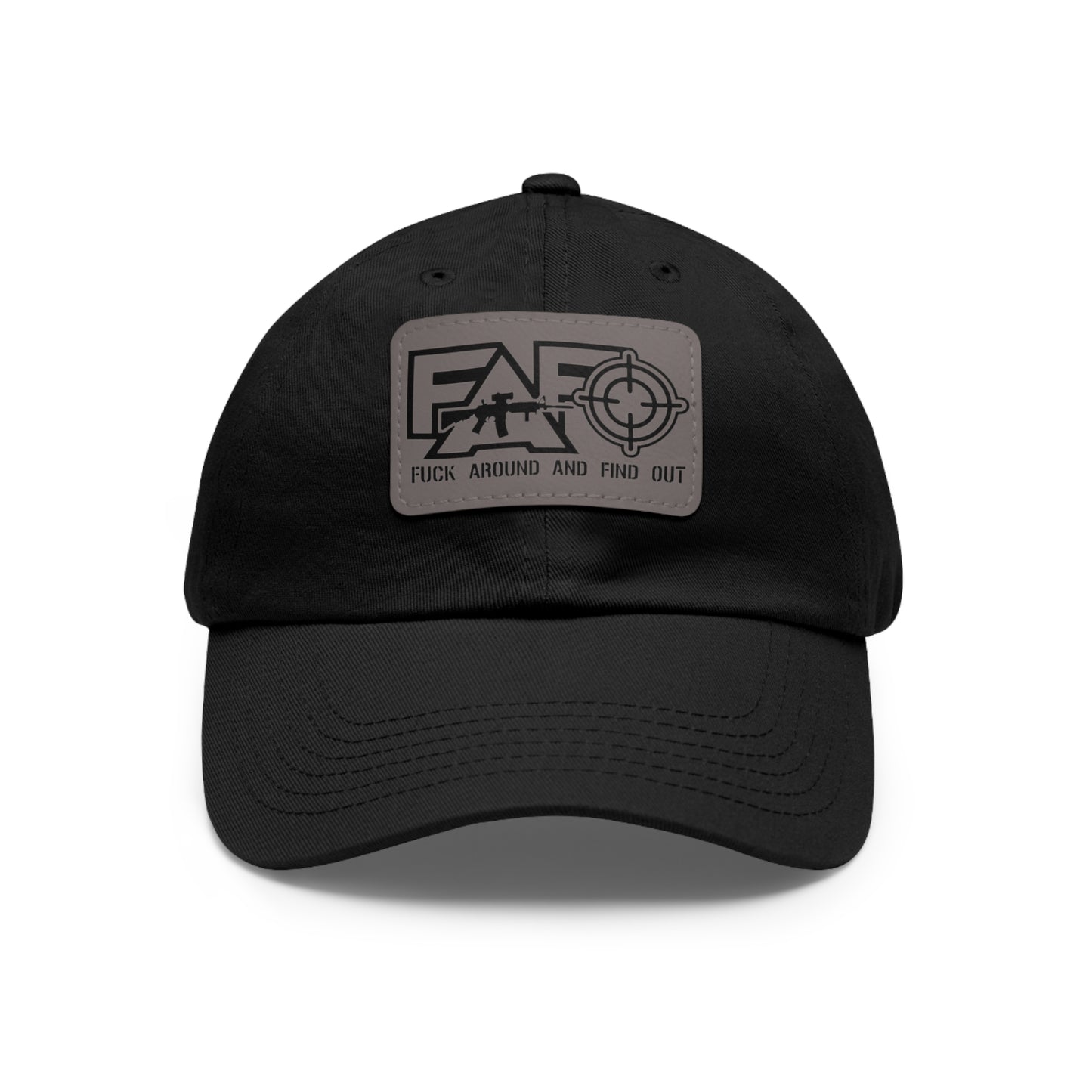 FAFO -Hat with Leather Patch (Rectangle)