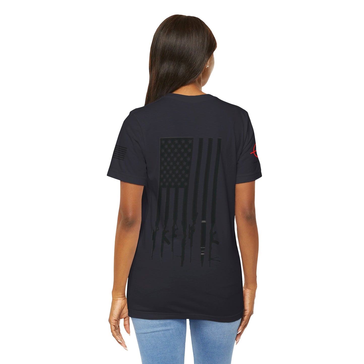 Gun Flag Back - Unisex Jersey Short Sleeve Tee