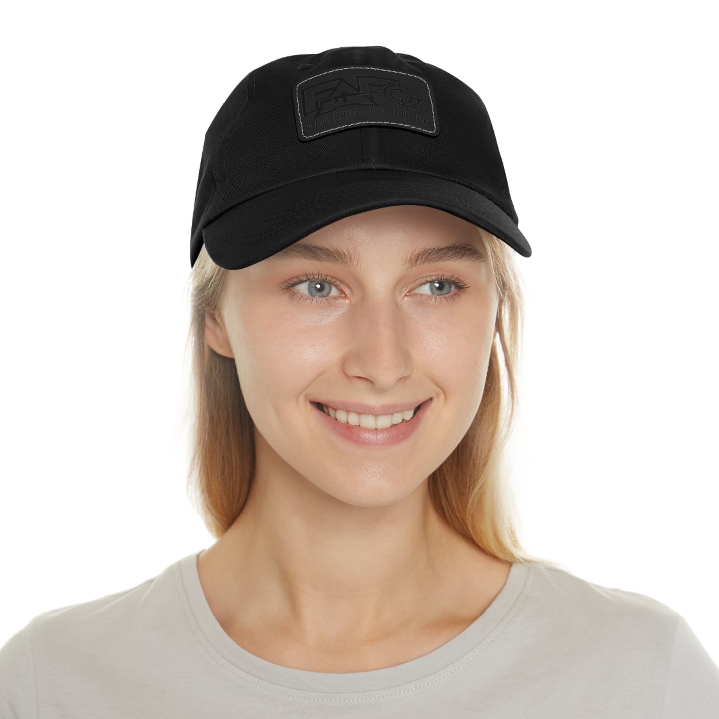 FAFO -Hat with Leather Patch (Rectangle)