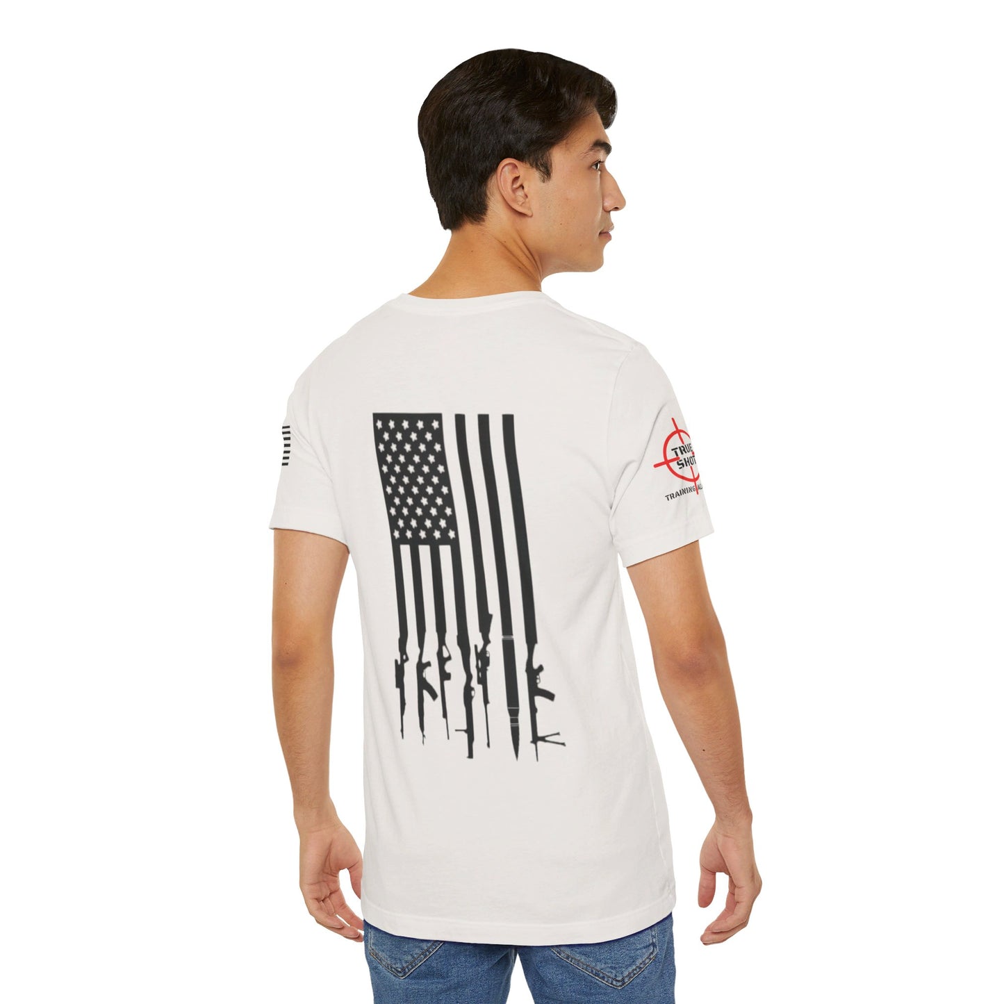 Gun Flag Back - Unisex Jersey Short Sleeve Tee