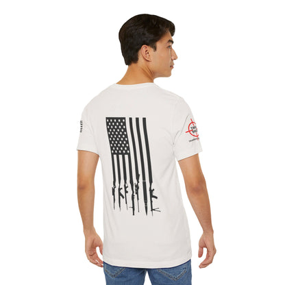 Gun Flag Back - Unisex Jersey Short Sleeve Tee