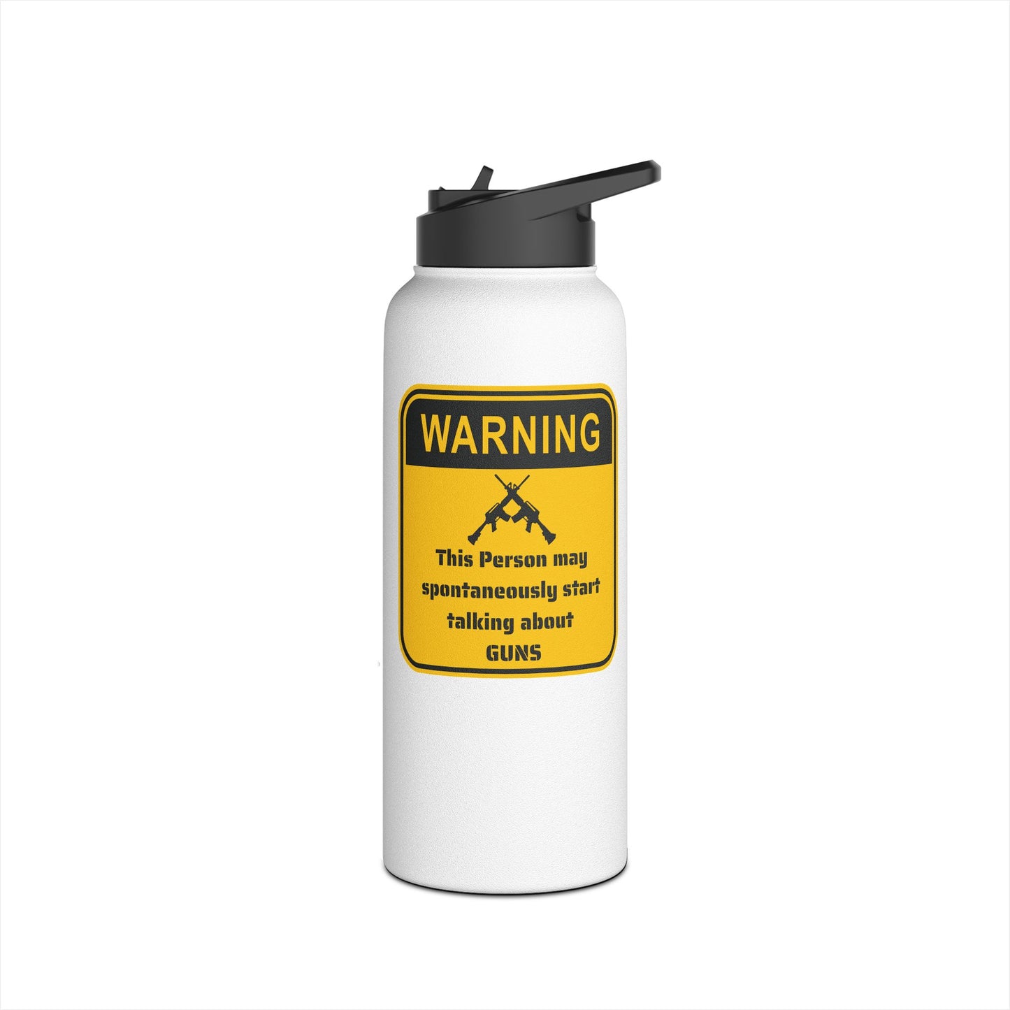 Warning - Stainless Steel Water Bottle, Standard Lid