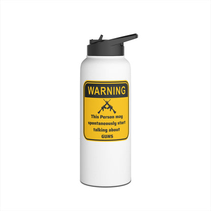 Warning - Stainless Steel Water Bottle, Standard Lid