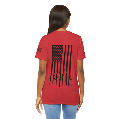 Gun Flag Back - Unisex Jersey Short Sleeve Tee