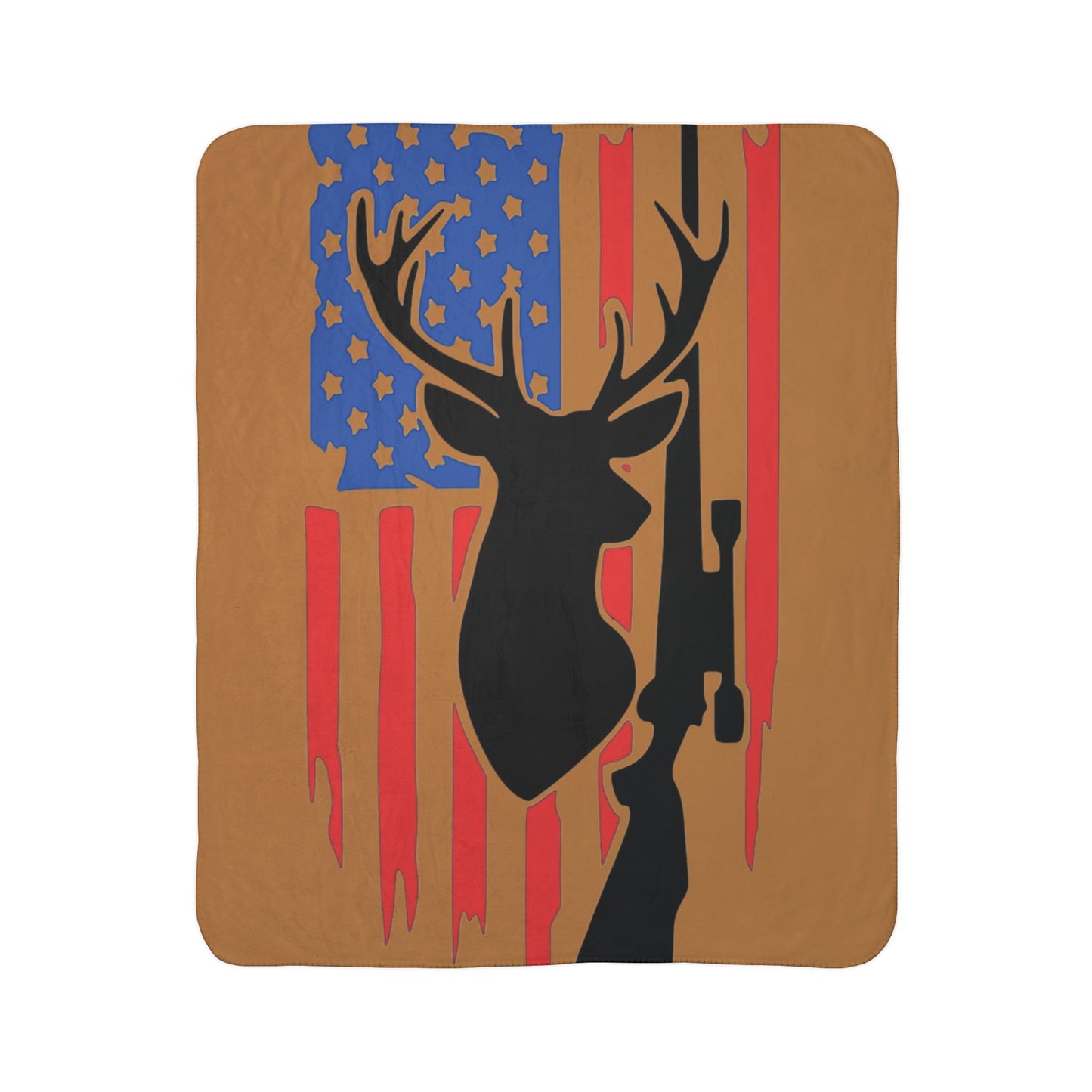 Stag & Rifle - Fleece Sherpa Blanket