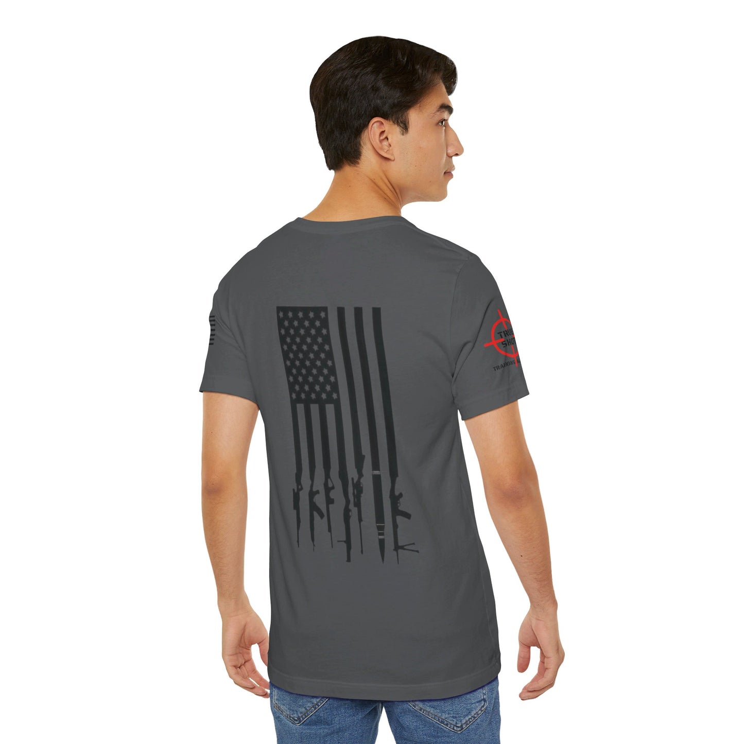 Gun Flag Back - Unisex Jersey Short Sleeve Tee