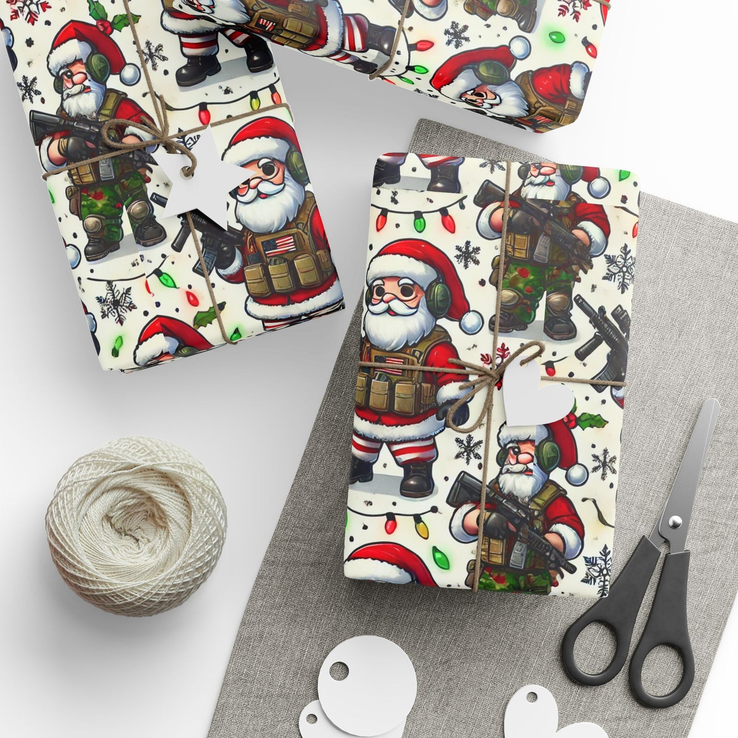 Festive Holiday Wrapping Paper with Santa and Friends