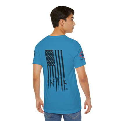 Gun Flag Back - Unisex Jersey Short Sleeve Tee