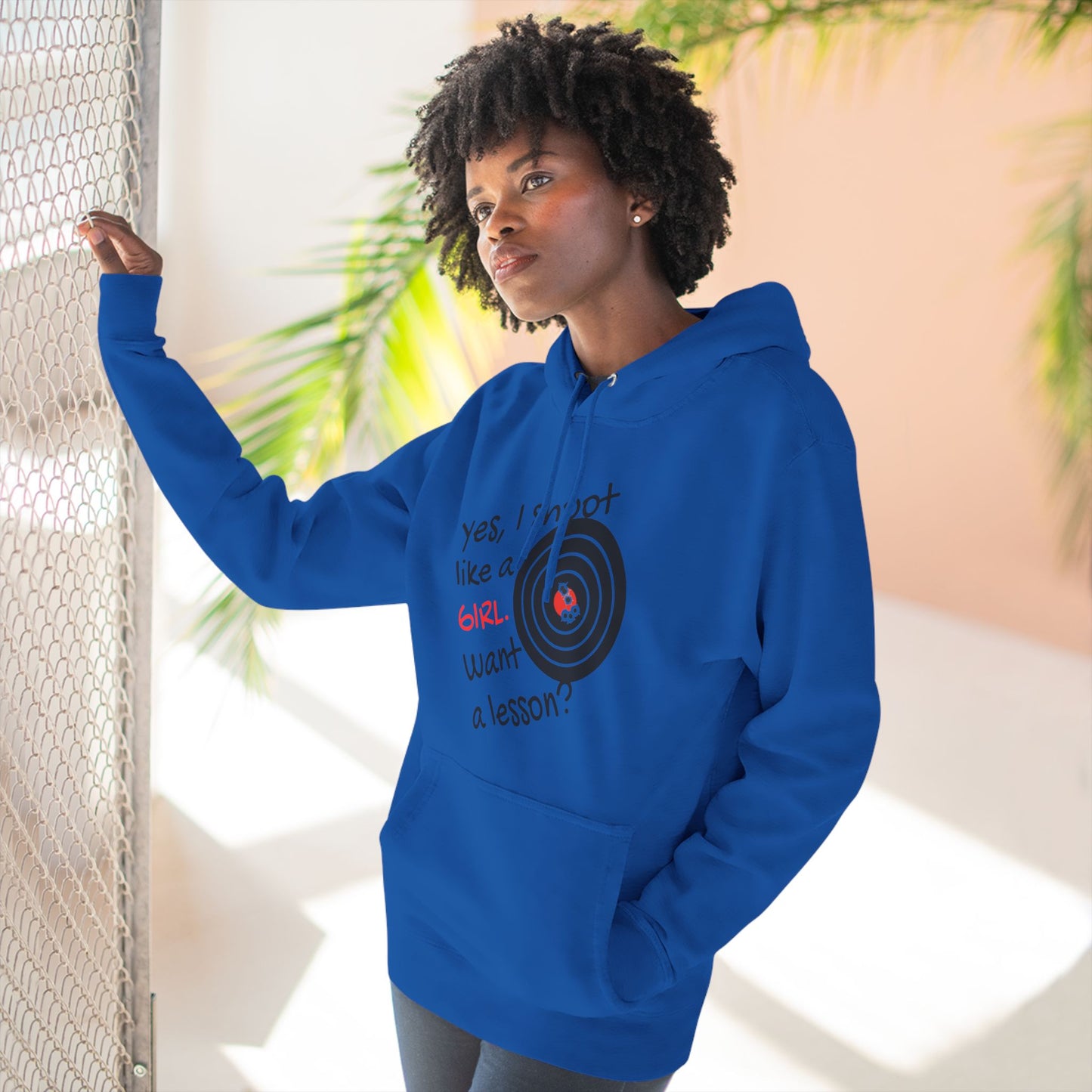 Shoot Like A Girl - Three-Panel Fleece Hoodie