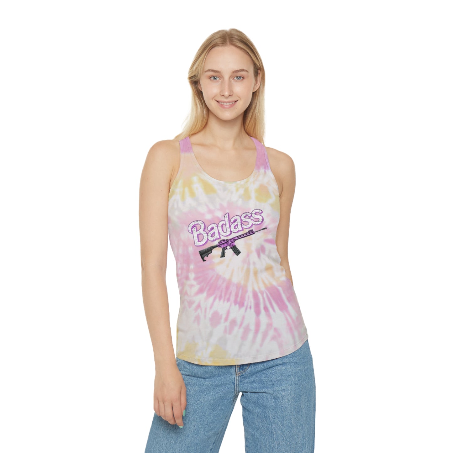 Badass - Tie Dye Racerback Tank Top