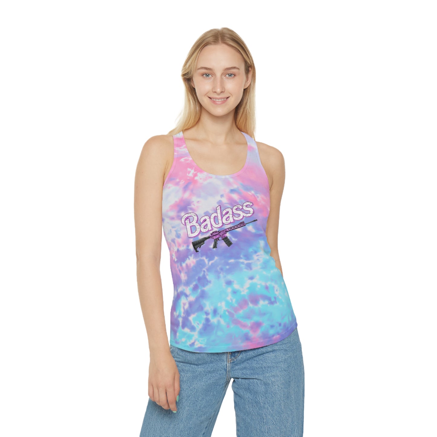 Badass - Tie Dye Racerback Tank Top