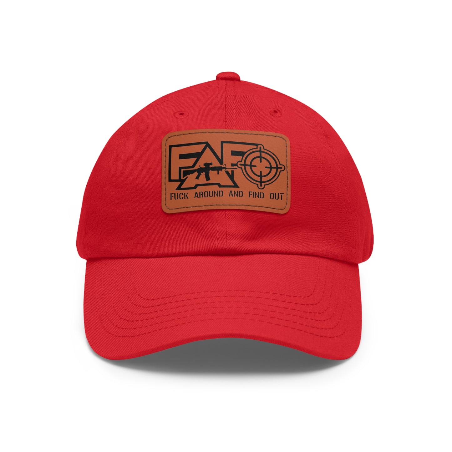 FAFO -Hat with Leather Patch (Rectangle)