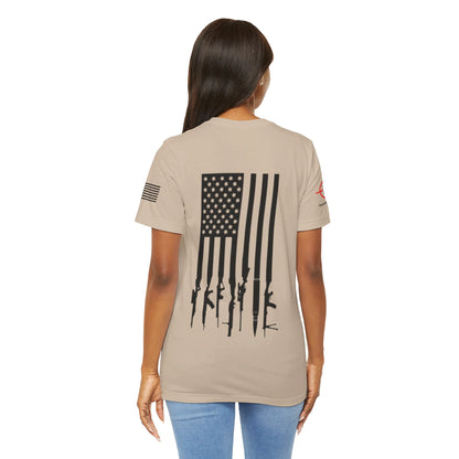 Gun Flag Back - Unisex Jersey Short Sleeve Tee