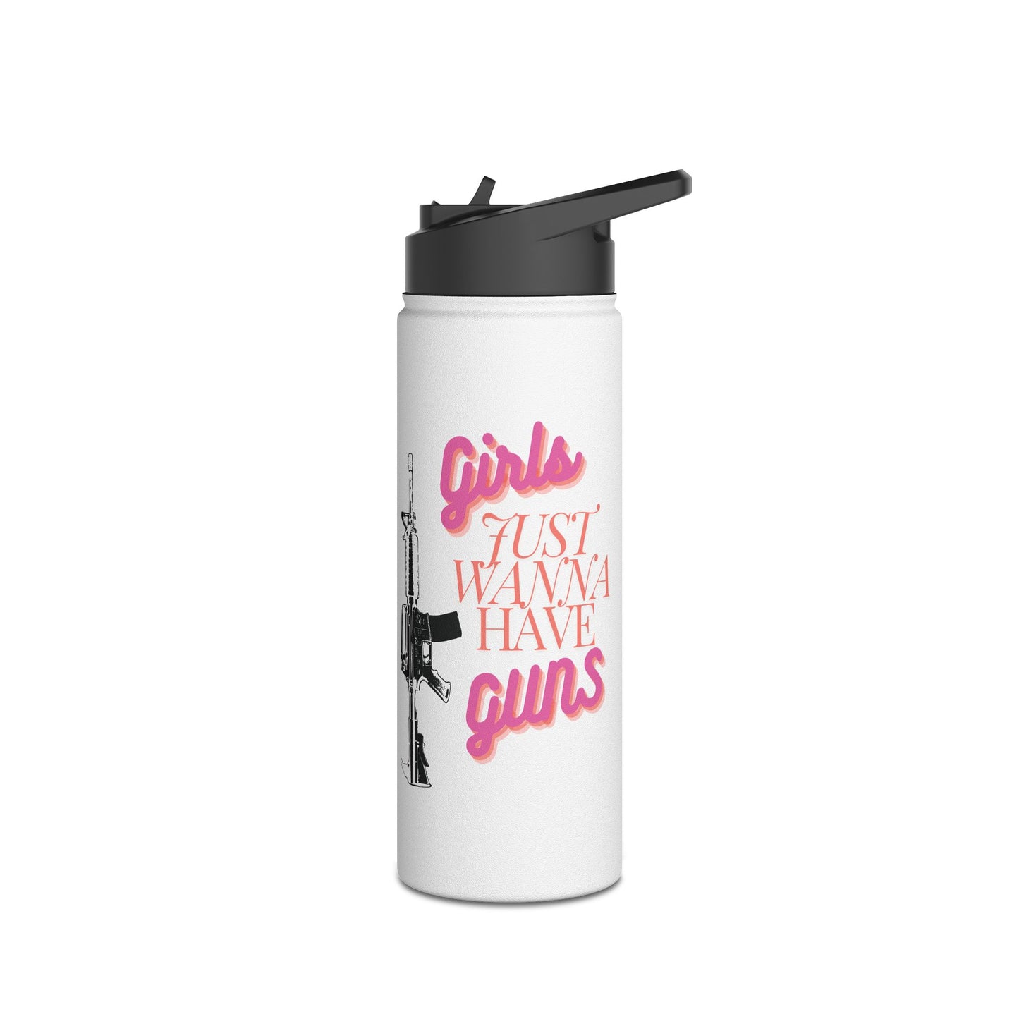 Girls Just Wanna Have GUNS - Stainless Steel Water Bottle, Standard Lid